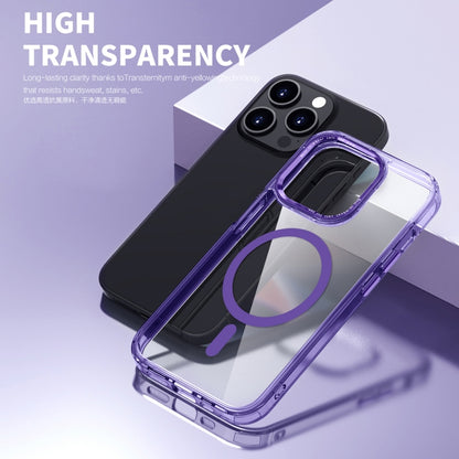 For iPhone 14 Pro Ice Color Magnetic Series PC + Acrylic Magsafe Phone Case(Purple) - iPhone 14 Pro Cases by buy2fix | Online Shopping UK | buy2fix