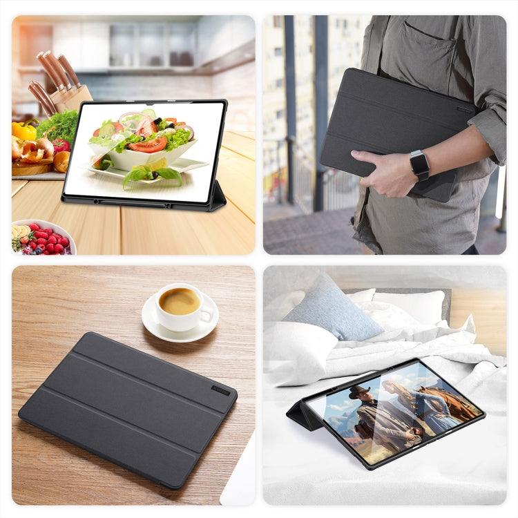 For Samsung Galaxy Tab S10 Ultra DUX DUCIS Domo Series Magnetic Flip Leather Tablet Case(Black) - Other Galaxy Tab PC by DUX DUCIS | Online Shopping UK | buy2fix