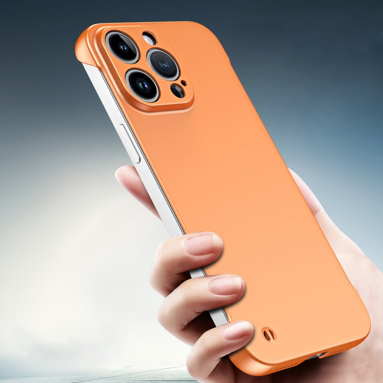 For iPhone 12 Frameless Metallic Paint Hybrid PC Phone Case(Orange) - iPhone 12 / 12 Pro Cases by buy2fix | Online Shopping UK | buy2fix