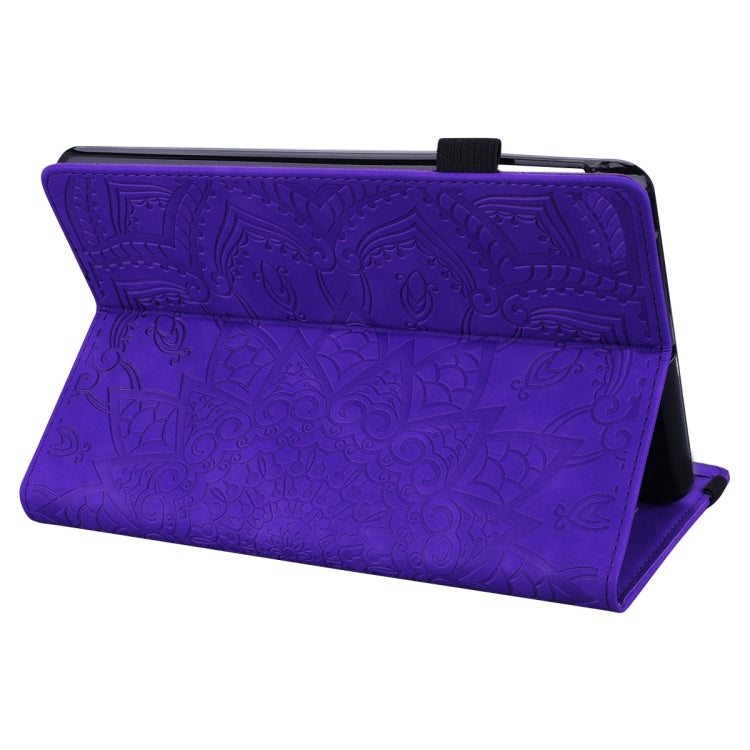 For Samsung Galaxy Tab S9 FE+ Calf Texture Embossed Leather Tablet Case(Purple) - Galaxy Tab S9 FE+ by buy2fix | Online Shopping UK | buy2fix