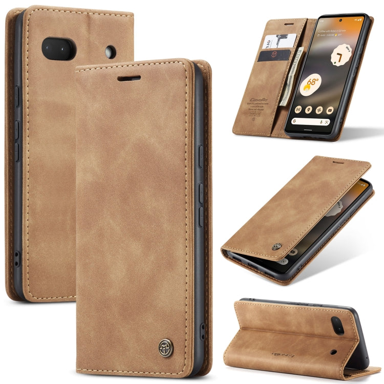 For Google Pixel 6A CaseMe 013 Multifunctional Horizontal Flip Leather Phone Case(Brown) - Google Cases by CaseMe | Online Shopping UK | buy2fix