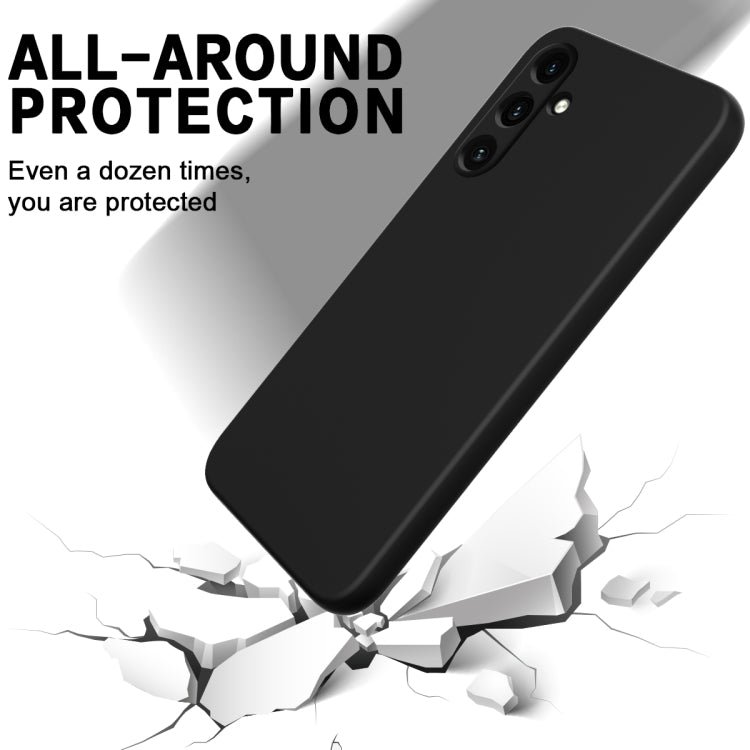 For Samsung Galaxy A35 5G Pure Color Liquid Silicone Shockproof Full Coverage Phone Case(Black) - Galaxy Phone Cases by buy2fix | Online Shopping UK | buy2fix
