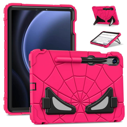 For Samsung Galaxy S9 FE / S8 / S7 Spider Silicone Hybrid PC Shockproof Tablet Case(Strawberry Black) - Galaxy Tab S9 FE by buy2fix | Online Shopping UK | buy2fix