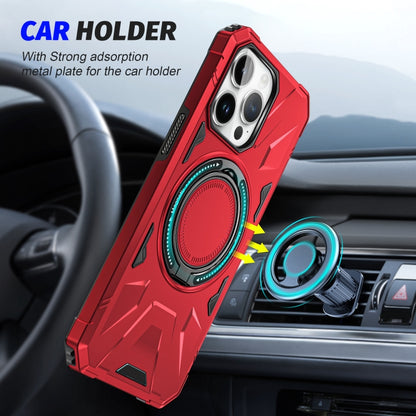 For iPhone 14 Pro MagSafe Magnetic Shockproof Phone Case with Ring Holder(Red) - iPhone 14 Pro Cases by buy2fix | Online Shopping UK | buy2fix