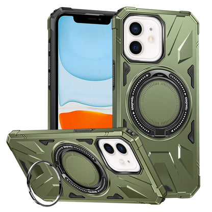 For iPhone 11 MagSafe Magnetic Shockproof Phone Case with Ring Holder(Dark Green) - iPhone 11 Cases by buy2fix | Online Shopping UK | buy2fix