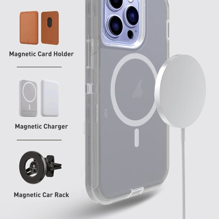 For iPhone 15 Plus Shockproof MagSafe Magnetic Phone Case(Transparent Grey) - iPhone 15 Plus Cases by buy2fix | Online Shopping UK | buy2fix