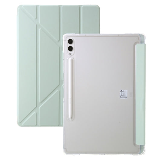 For Samsung Galaxy Tab S9+ Clear Acrylic Deformation Leather Tablet Case(Green) - Galaxy Tab S9+ Cases by buy2fix | Online Shopping UK | buy2fix