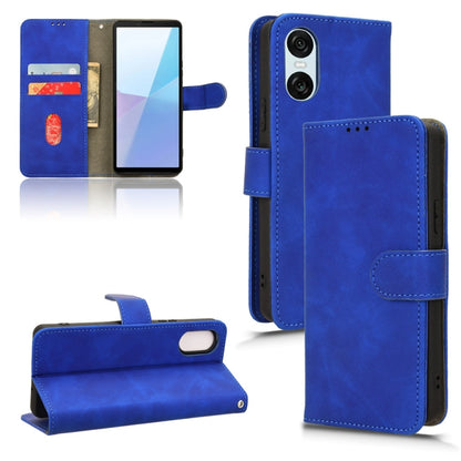 For Sony Xperia 10 VI 2024 Skin Feel Magnetic Flip Leather Phone Case(Blue) - Sony Cases by buy2fix | Online Shopping UK | buy2fix