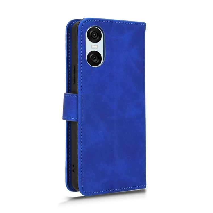 For Sony Xperia 10 VI 2024 Skin Feel Magnetic Flip Leather Phone Case(Blue) - Sony Cases by buy2fix | Online Shopping UK | buy2fix