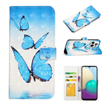 For iPhone 16 Pro Max Oil Embossed 3D Drawing Leather Phone Case(3 Butterflies) - iPhone 16 Pro Max Cases by buy2fix | Online Shopping UK | buy2fix