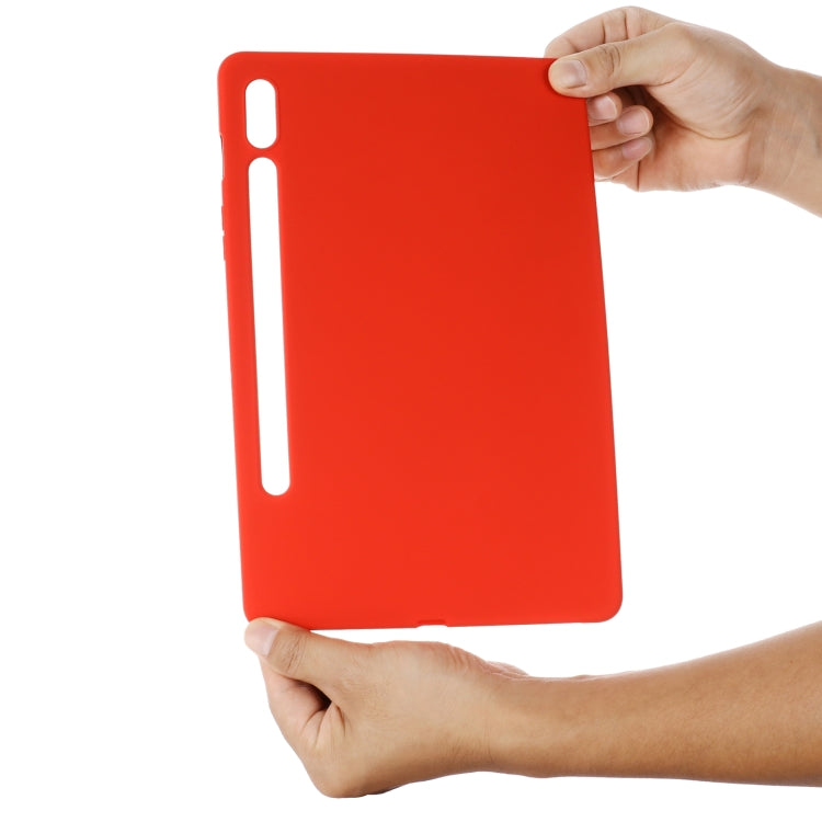 For Samsung Galaxy Tab S9 Pure Color Liquid Silicone Shockproof Tablet Case(Red) - Galaxy Tab S9 Cases by buy2fix | Online Shopping UK | buy2fix