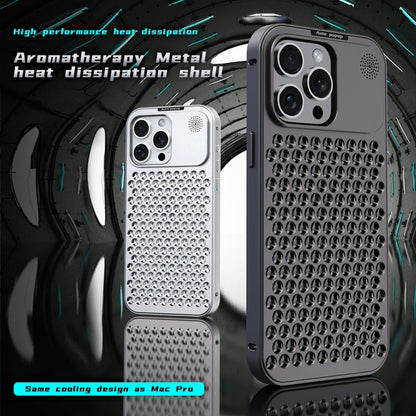 For iPhone 13 Pro Max R-JUST RJ58 Aromatherapy Metal Cooling Phone Case(Silver) - iPhone 13 Pro Max Cases by R-JUST | Online Shopping UK | buy2fix