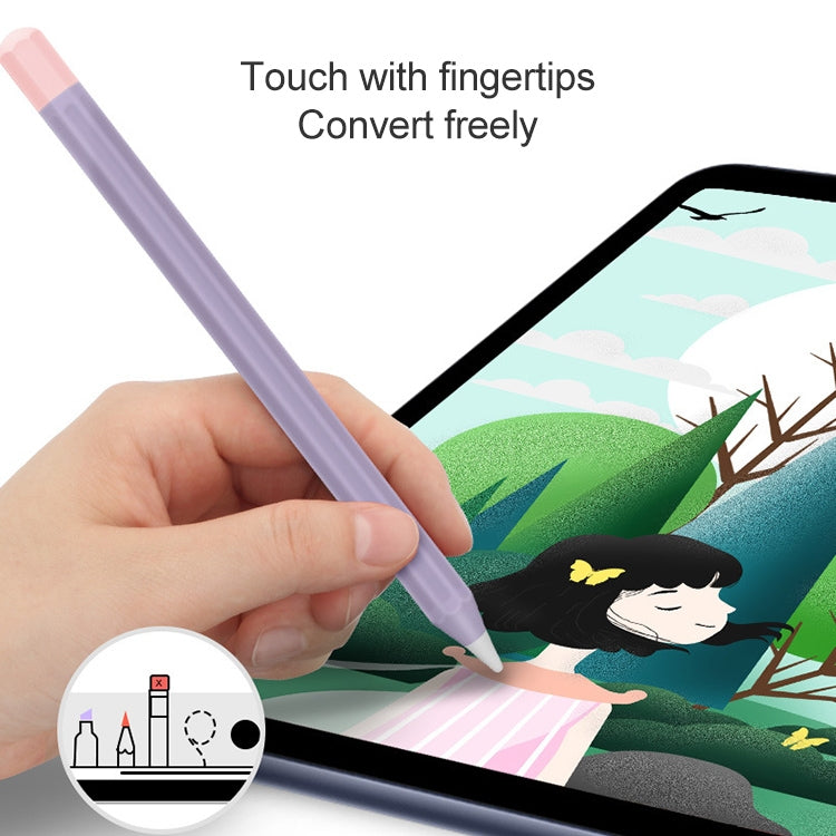 For Apple Pencil 1 Stylus Touch Pen Split Contrast Color Silicone Protective Case(Classic Red and Black) - Pencil Accessories by buy2fix | Online Shopping UK | buy2fix