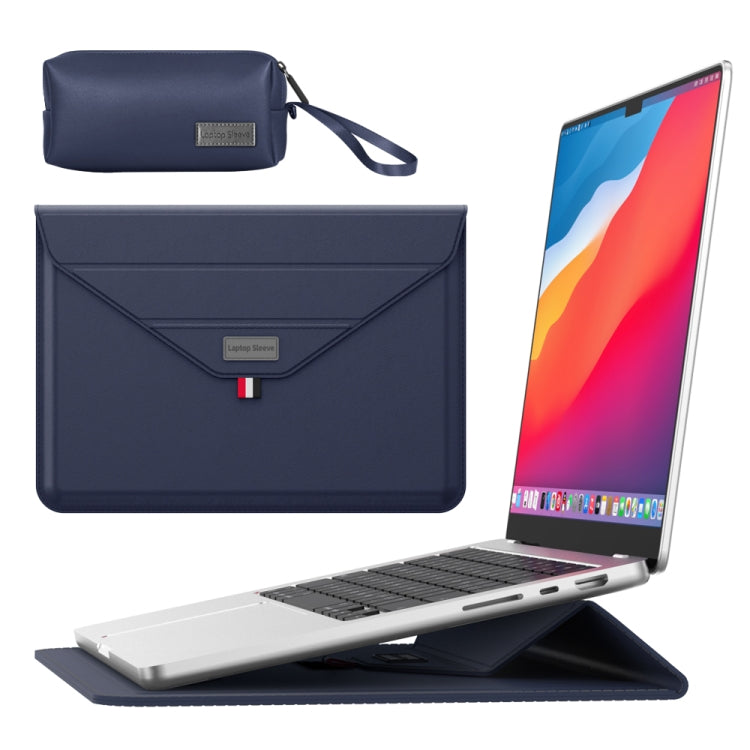 For 15.4/15.6/16.1 inch Envelope Holder Laptop Sleeve Bag with Accessories Bag(Dark Blue) - Other by buy2fix | Online Shopping UK | buy2fix