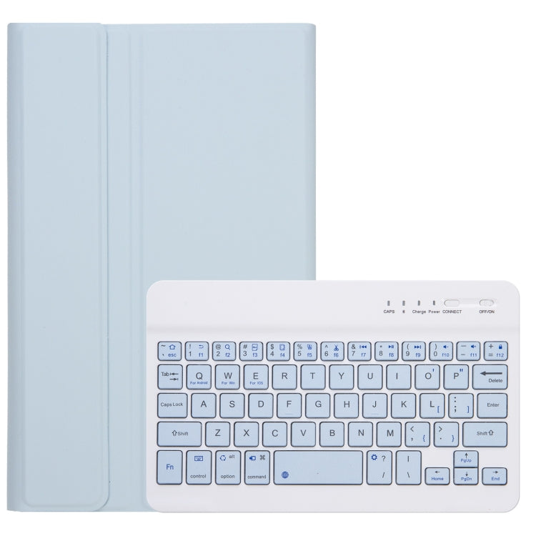 For Samsung Galaxy Tab A9 X110/X115 A221B Candy Color TPU Bluetooth Keyboard Leather Tablet Case with Pen Holder(Ice Blue) - Samsung Keyboard by buy2fix | Online Shopping UK | buy2fix
