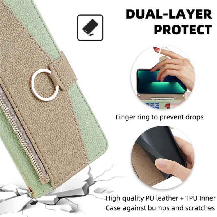 For Samsung Galaxy S22 5G Crossbody Litchi Texture Leather Phone Case(Green) - Galaxy S22 5G Cases by buy2fix | Online Shopping UK | buy2fix