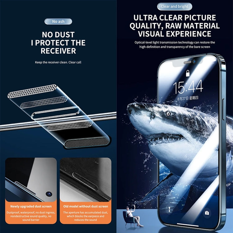 For iPhone 14 Pro Anti-peeping Fast Attach Dust-proof Anti-static Tempered Glass Film - iPhone 14 Pro Tempered Glass by buy2fix | Online Shopping UK | buy2fix