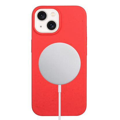 For iPhone 15 Wheat MagSafe Magnetic Straw Material + TPU Phone Case(Red) - iPhone 15 Cases by buy2fix | Online Shopping UK | buy2fix