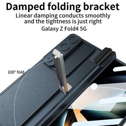 For Samsung Galaxy Z Fold4 GKK Magnetic Hinge Flip Leather Phone Case with Holder(Black) - Galaxy Z Fold4 5G Cases by GKK | Online Shopping UK | buy2fix