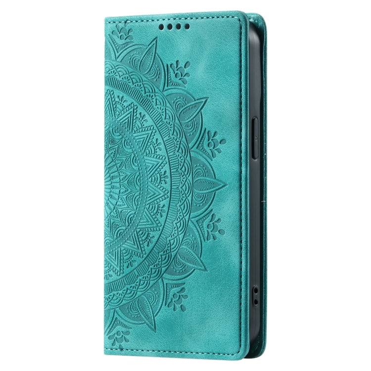 For iPhone 16 Pro Max Totem Embossed Magnetic Leather Phone Case(Green) - iPhone 16 Pro Max Cases by buy2fix | Online Shopping UK | buy2fix