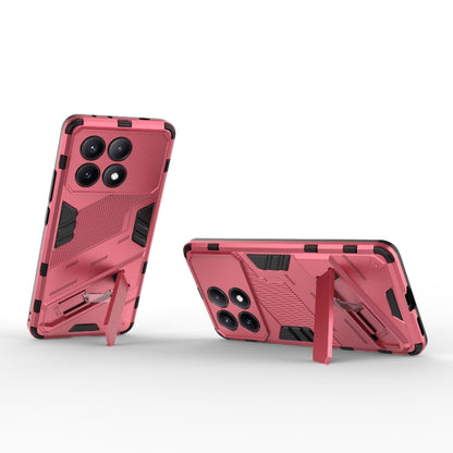 For Xiaomi Redmi K70E 5G Punk Armor 2 in 1 PC + TPU Phone Case with Holder(Light Red) - K70E Cases by buy2fix | Online Shopping UK | buy2fix