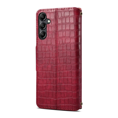 For Samsung Galaxy S23+ Denior Crocodile Texture Oil Edge Leather Phone Case(Rose Red) - Galaxy S23+ 5G Cases by Denior | Online Shopping UK | buy2fix