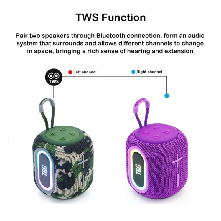 T&G TG664 LED Portable Subwoofer Wireless Bluetooth Speaker(Blue) - Desktop Speaker by T&G | Online Shopping UK | buy2fix