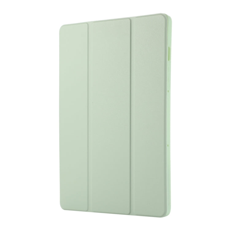 For Samsung Galaxy Tab S9 FE 3-Fold Pure Color TPU Leather Tablet Case with Pen Slot(Green) - Galaxy Tab S9 FE by buy2fix | Online Shopping UK | buy2fix