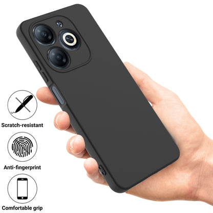 For Infinix Smart 8 Solid Color Liquid Silicone Dropproof Full Coverage Phone Case(Black) - Infinix Cases by buy2fix | Online Shopping UK | buy2fix