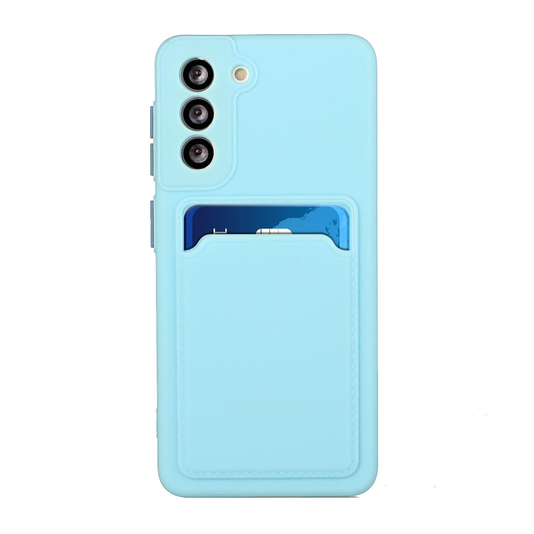 For Samsung Galaxy S24 5G / S25 5G Card Slot Design Shockproof TPU Phone Case(Sky Blue) - Galaxy S24 5G Cases by buy2fix | Online Shopping UK | buy2fix