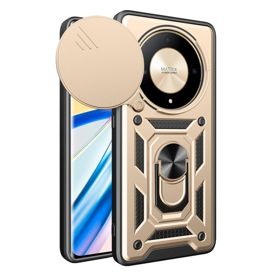 For Honor X9b Sliding Camera Cover Design TPU+PC Phone Case(Gold) - Honor Cases by buy2fix | Online Shopping UK | buy2fix