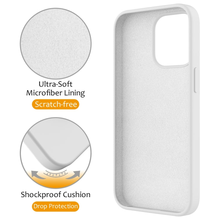 For iPhone 16 Pro Max Liquid Silicone MagSafe Magnetic Phone Case with Ring Holder(White) - iPhone 16 Pro Max Cases by buy2fix | Online Shopping UK | buy2fix