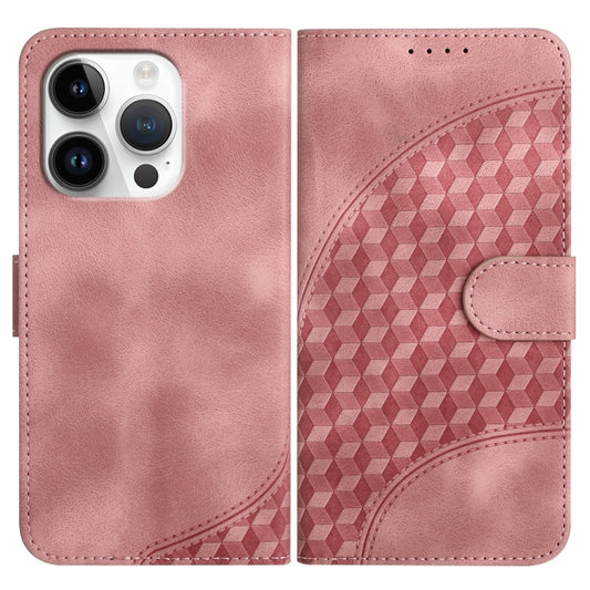 For iPhone 16 Pro YX0060 Elephant Head Embossed Phone Leather Case with Lanyard(Pink) - iPhone 16 Pro Cases by buy2fix | Online Shopping UK | buy2fix