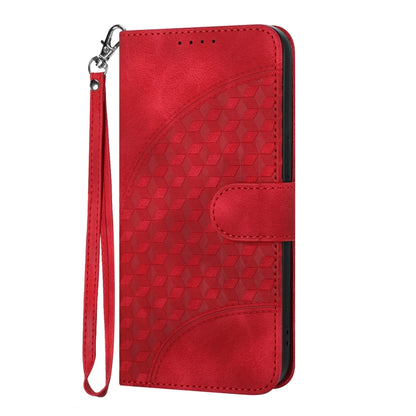 For OnePlus 11 YX0060 Elephant Head Embossed Phone Leather Case with Lanyard(Red) - OnePlus Cases by buy2fix | Online Shopping UK | buy2fix