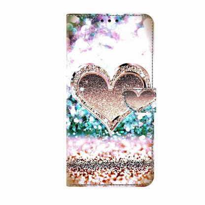 For Samsung Galaxy S24 Ultra 5G Crystal 3D Shockproof Protective Leather Phone Case(Pink Diamond Heart) - Galaxy S24 Ultra 5G Cases by buy2fix | Online Shopping UK | buy2fix