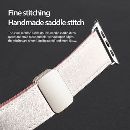 For Apple Watch Series 7 45mm DUX DUCIS YA Series Magnetic Buckle Genuine Leather Watch Band(White) - Watch Bands by DUX DUCIS | Online Shopping UK | buy2fix