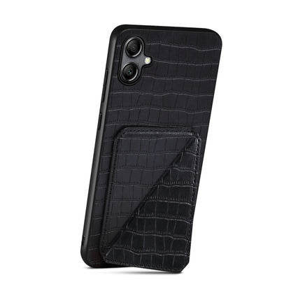 For Samsung Galaxy A31 Denior Imitation Crocodile Leather Back Phone Case with Holder(Black) - Galaxy Phone Cases by Denior | Online Shopping UK | buy2fix