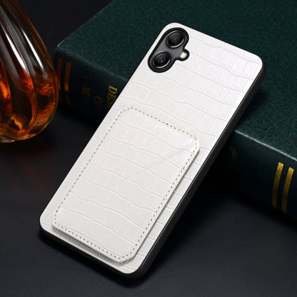 For Samsung Galaxy A51 5G Denior Imitation Crocodile Leather Back Phone Case with Holder(White) - Galaxy Phone Cases by Denior | Online Shopping UK | buy2fix