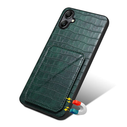 For Samsung Galaxy A52 4G / 5G Denior Imitation Crocodile Leather Back Phone Case with Holder(Green) - Galaxy Phone Cases by Denior | Online Shopping UK | buy2fix