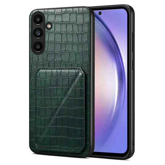 For Samsung Galaxy A54 5G Denior Imitation Crocodile Leather Back Phone Case with Holder(Green) - Galaxy Phone Cases by Denior | Online Shopping UK | buy2fix