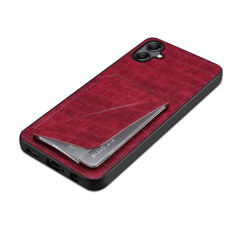 For Samsung Galaxy S23 Ultra 5G Denior Imitation Crocodile Leather Back Phone Case with Holder(Rose Red) - Galaxy S23 Ultra 5G Cases by Denior | Online Shopping UK | buy2fix