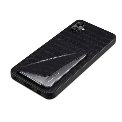 For Samsung Galaxy S24+ 5G Denior Imitation Crocodile Leather Back Phone Case with Holder(Black) - Galaxy S24+ 5G Cases by Denior | Online Shopping UK | buy2fix