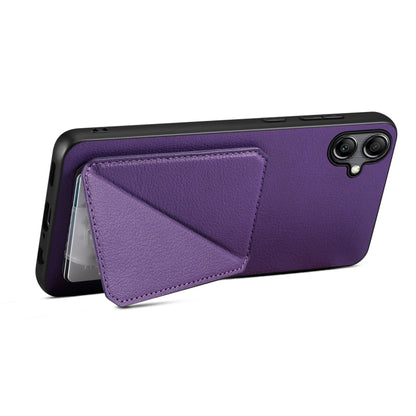 For Samsung Galaxy A31 Denior Imitation Calf Leather Back Phone Case with Holder(Purple) - Galaxy Phone Cases by Denior | Online Shopping UK | buy2fix