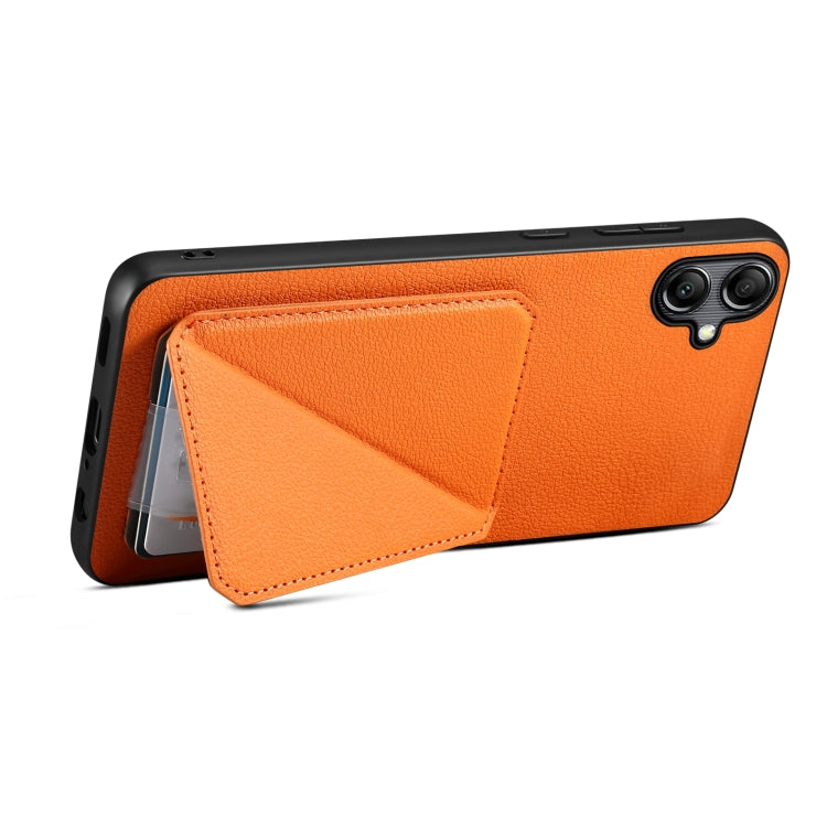 For Samsung Galaxy A51 5G Denior Imitation Calf Leather Back Phone Case with Holder(Orange) - Galaxy Phone Cases by Denior | Online Shopping UK | buy2fix