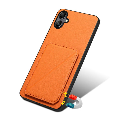 For Samsung Galaxy A70 Denior Imitation Calf Leather Back Phone Case with Holder(Orange) - Galaxy Phone Cases by Denior | Online Shopping UK | buy2fix