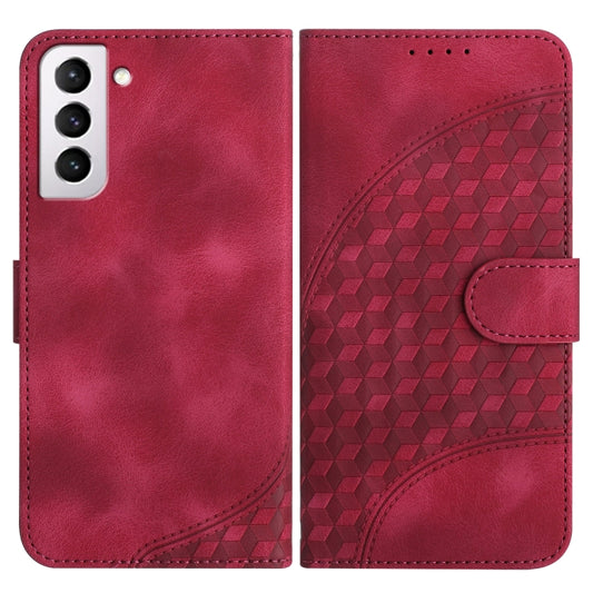 For Samsung Galaxy S21+ 5G YX0060 Elephant Head Embossed Phone Leather Case with Lanyard(Rose Red) - Galaxy S21+ 5G Cases by buy2fix | Online Shopping UK | buy2fix