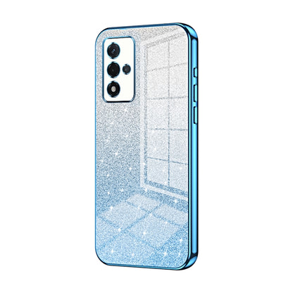 For OPPO A93s 5G Gradient Glitter Powder Electroplated Phone Case(Blue) - OPPO Cases by buy2fix | Online Shopping UK | buy2fix