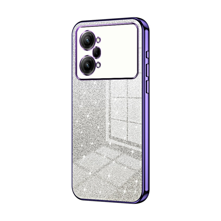 For OPPO K10 Pro Gradient Glitter Powder Electroplated Phone Case(Purple) - OPPO Cases by buy2fix | Online Shopping UK | buy2fix