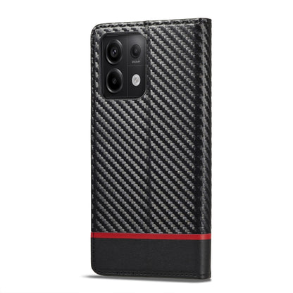 For Xiaomi Redmi Note 13 4G LC.IMEEKE Carbon Fiber Texture Flip Leather Phone Case(Horizontal Black) - Xiaomi Cases by LC.IMEEKE | Online Shopping UK | buy2fix