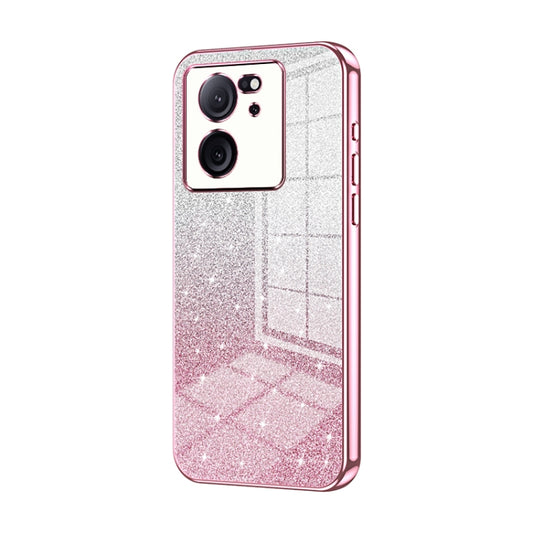 For Xiaomi Redmi K60 Ultra / Xiaomi 13T Gradient Glitter Powder Electroplated Phone Case(Pink) - Redmi K60 Ultra Cases by buy2fix | Online Shopping UK | buy2fix